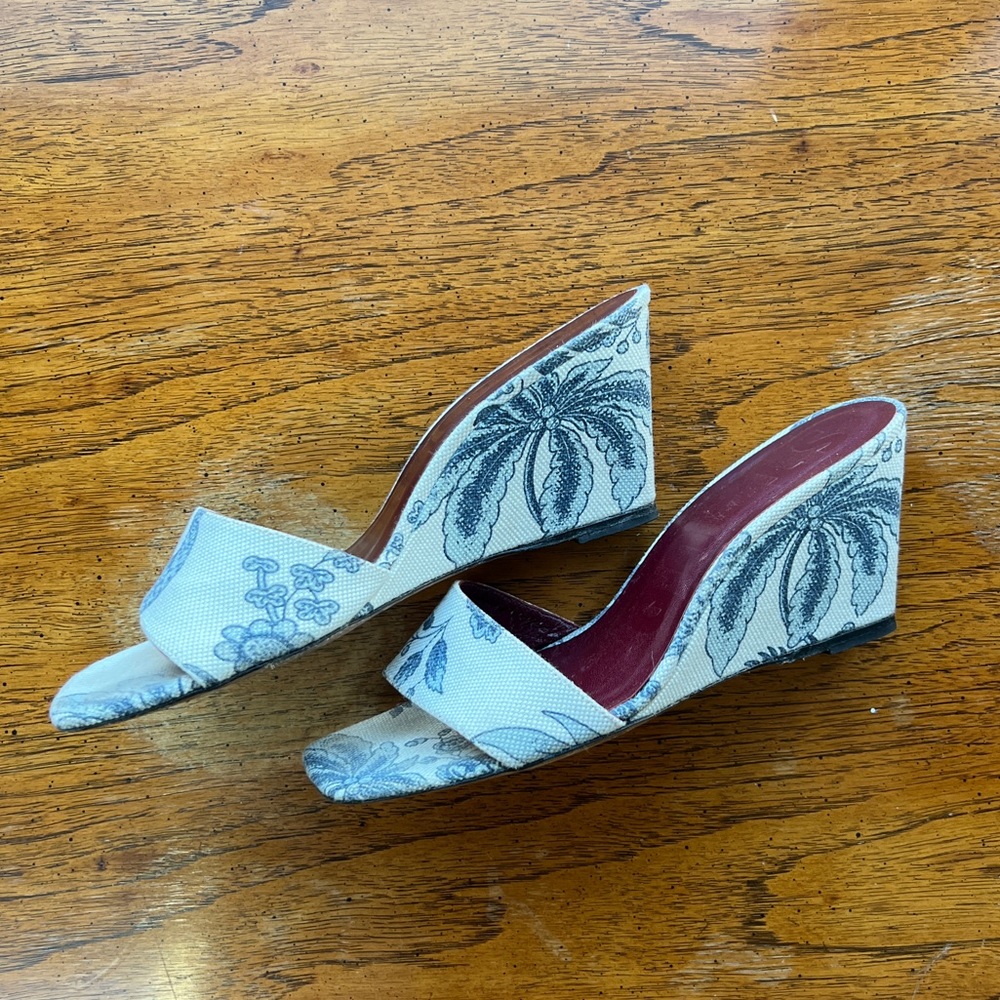 Staud canvas wedge heel sandals